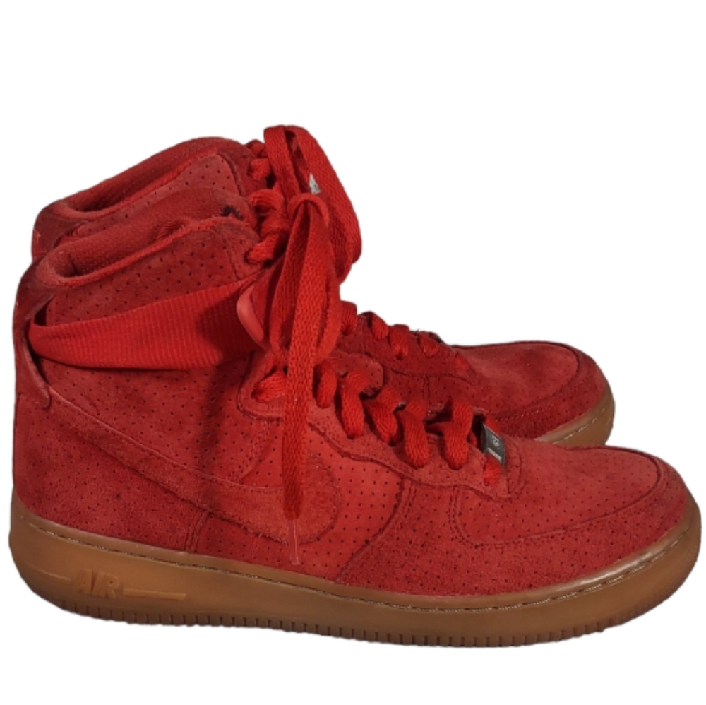 NIKE AIR FORCE 1 Hi Suede University Red Sz 8 Retro Vintage collectable - Picture 2 of 9